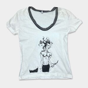 Unbranded Indie Tee Size XS White and Black GUC